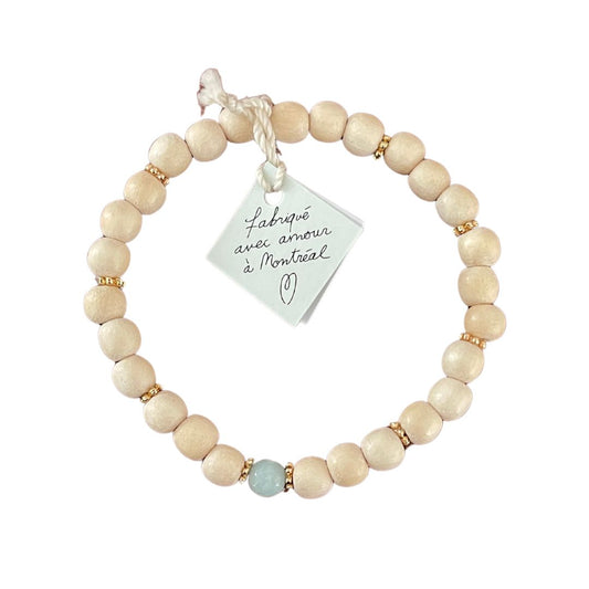 Bracelet bois et Amazonite