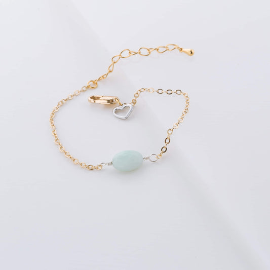 Bracelet Amazonite sur chaîne