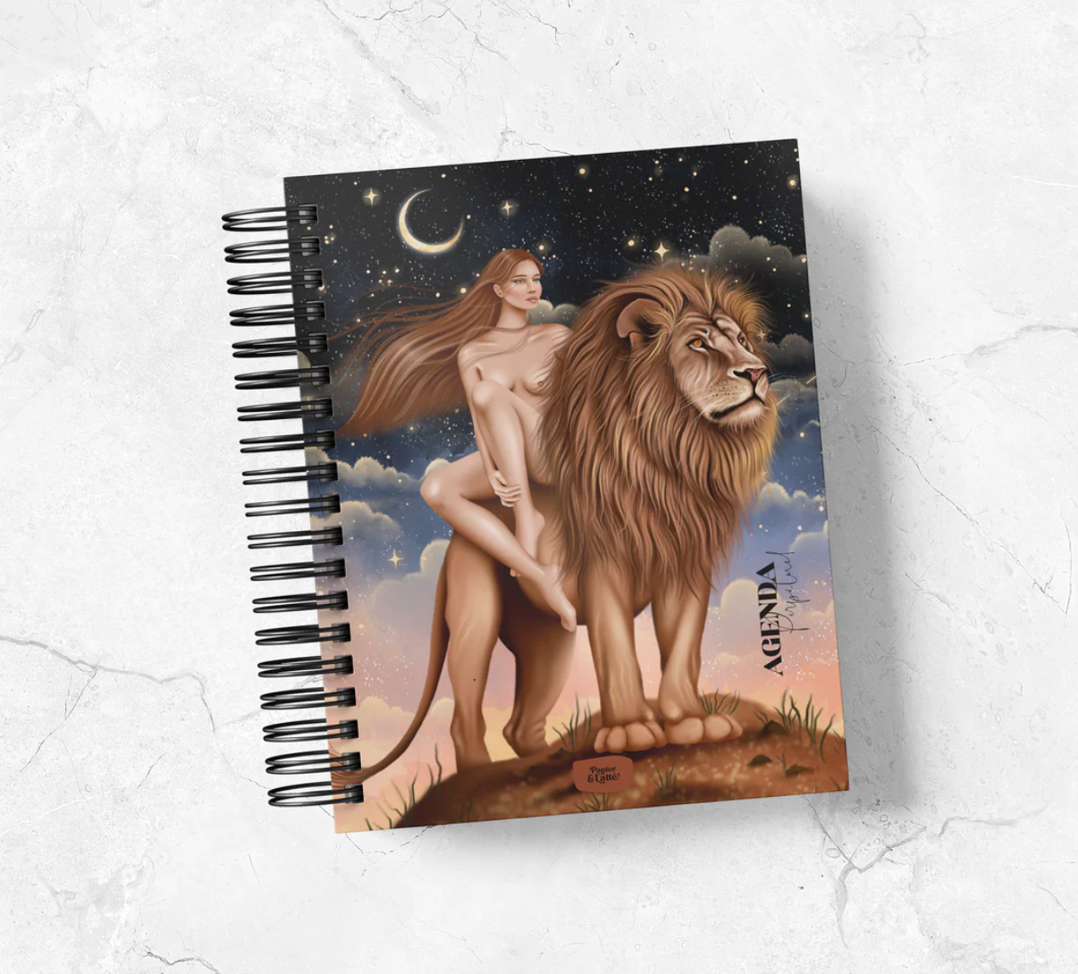 Petit agenda non daté - Femme & Lion